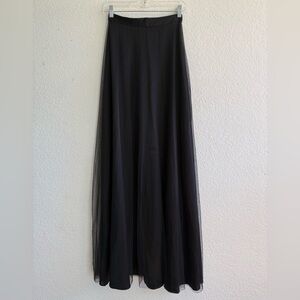 MARINA Classic Black Tulle Maxi Chiffon Mesh Overlay Skirt